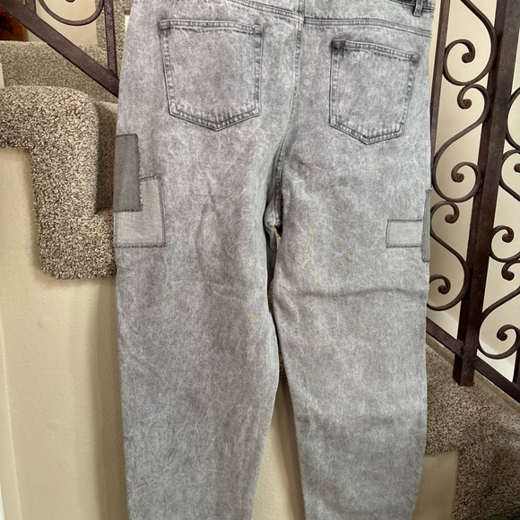 NWT NASTY GAL ORGANIC DENIM PATCHWORK PLUS MOM FIT JEANS Sz 16 US - Picture 7 of 7